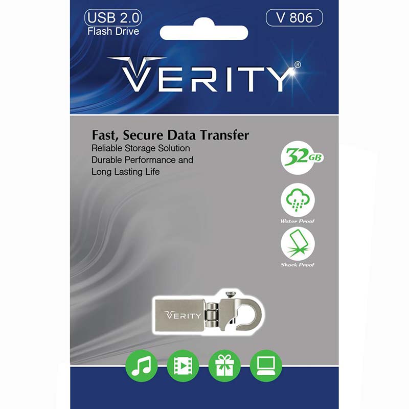فلش مموری وریتی VERITY V806 ظرفیت 32 گیگابایت – ضدآب و ضدضربه
